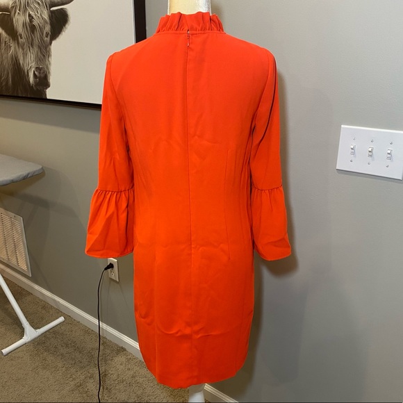 NWT J. Crew Bell Sleeve High Ruffle Collar Sheath Dress - Picture 8 of 12